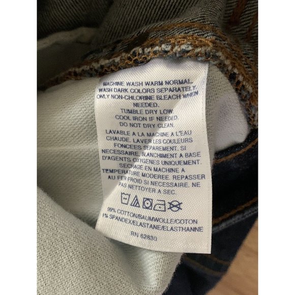 Lands End Sz 10 Midrise Dark Wash Straight Leg Jeans Stretch Denim EUC - Picture 8 of 9